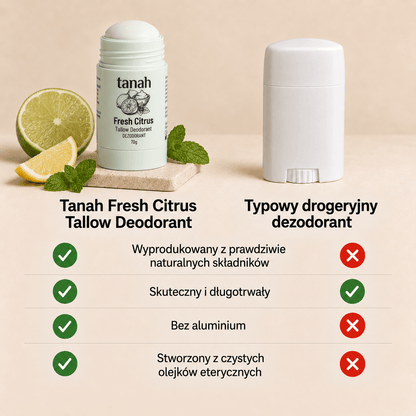 "Fresh Citrus" - naturalny dezodorant z łojem wołowym