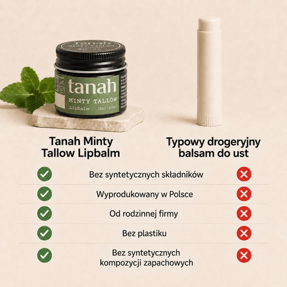 "Minty Tallow" - miętowy balsam do ust (15ml)